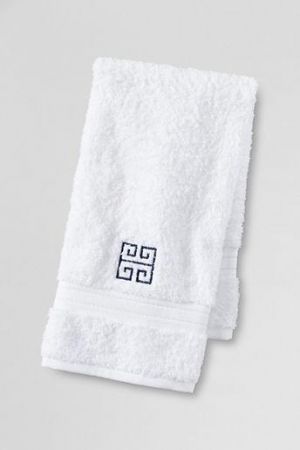 Gifts for men - Supima Embroidered Greek Key Hand Towel - White Navy.jpg